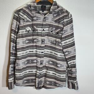 Moon Shine Spirit Brad Paisley Western Aztec Button Snap Shirt Men’s M Cotton
